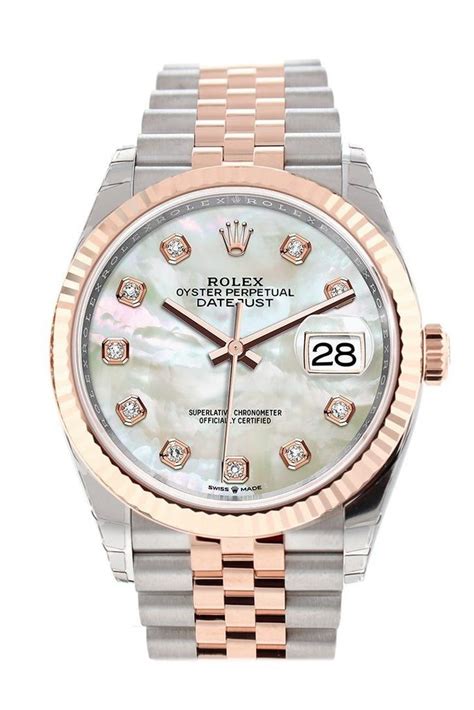 rolex mother of pearl dial datejust|rolex datejust 36mm white dial.